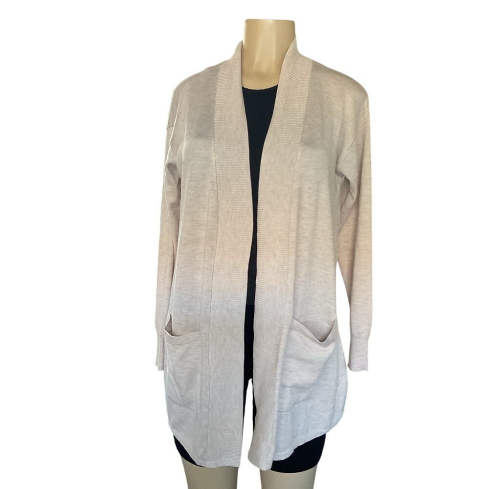 Gloria Vanderbilt Beige Open Front duster  Cardigan Sweater Women’s S  Nwot